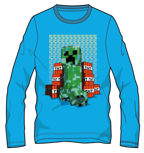 Minecraft Block Blaster sötétben világító gyerek hosszú ujjú póló, felső