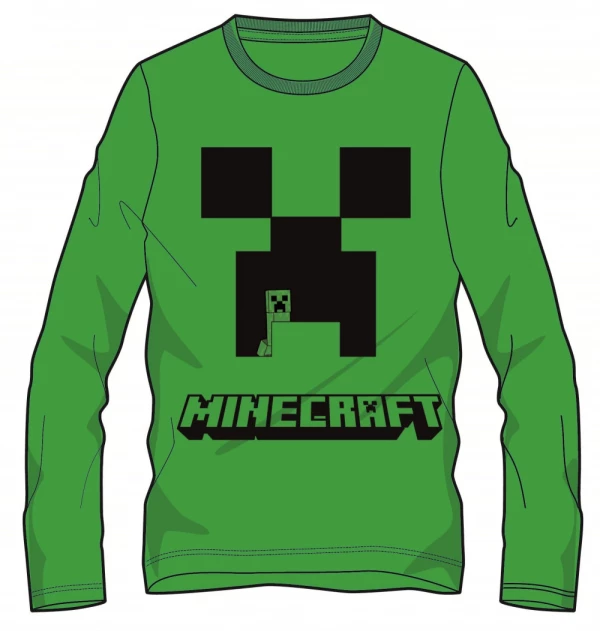 Minecraft Creeper Green gyerek hosszú ujjú póló, felső