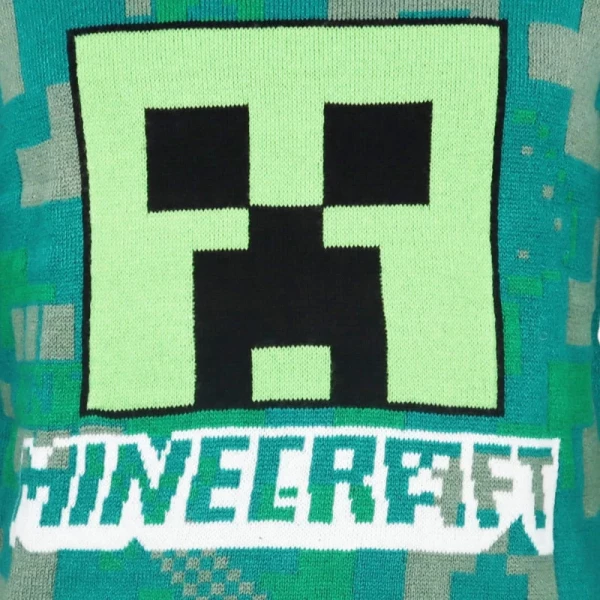 Minecraft Green gyerek kötött pulóver