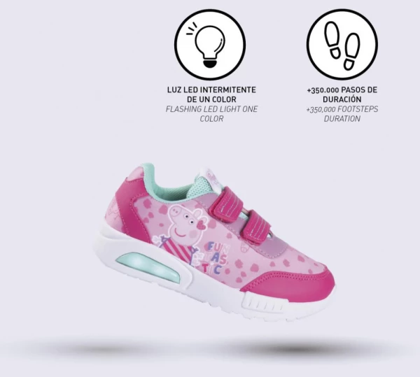 Peppa malac Funtastic LED villogó, világító utcai cipő