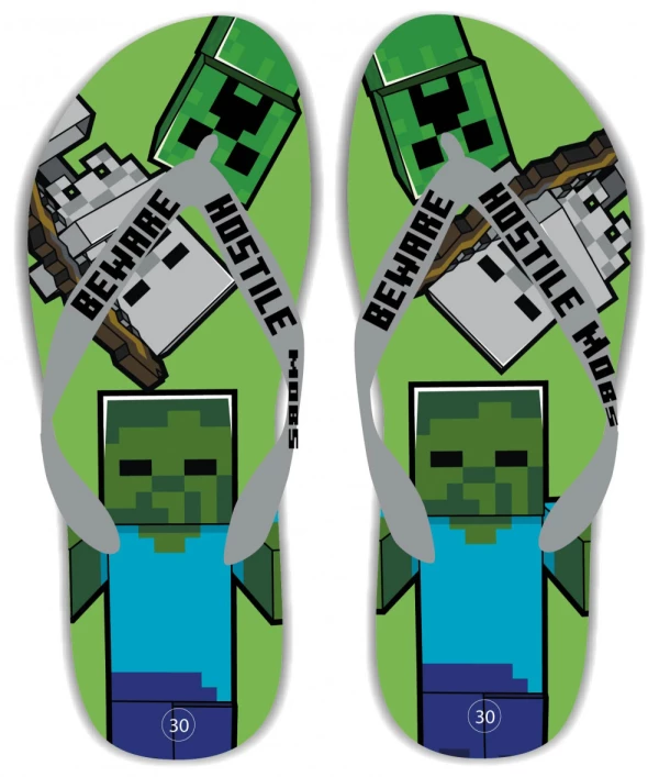 Minecraft Beware gyerek papucs, Flip-Flop