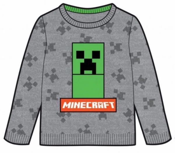 Minecraft Grey gyerek kötött pulóver