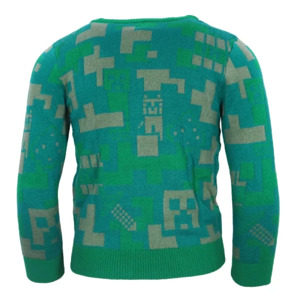 Minecraft Green gyerek kötött pulóver