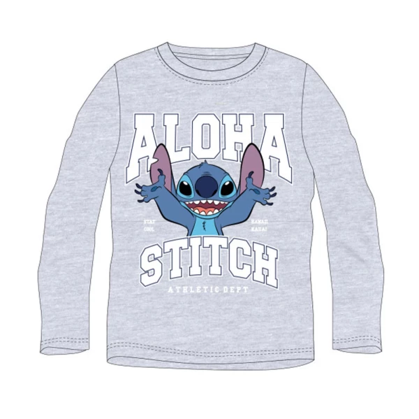 Disney Lilo és Stitch, A csillagkutya Athletic Grey gyerek hosszú póló, felső