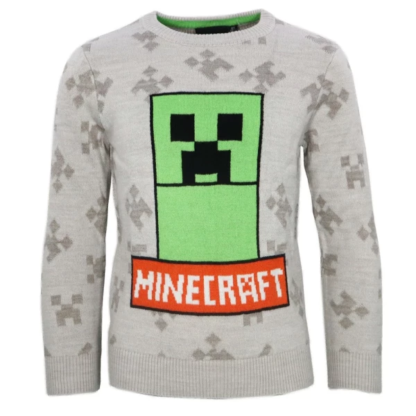 Minecraft Grey gyerek kötött pulóver
