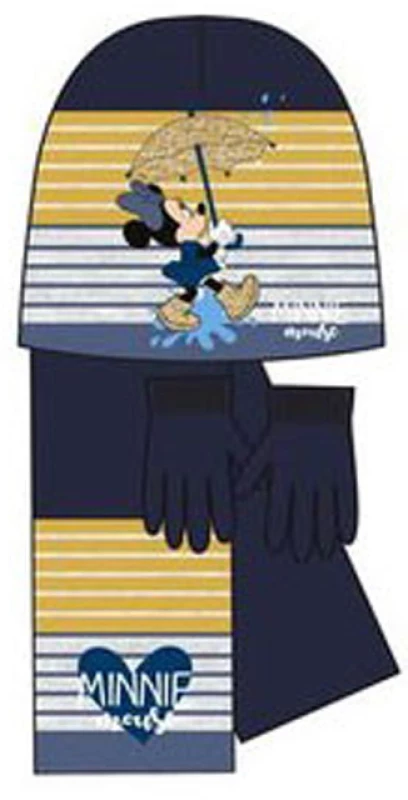 Disney Minnie Rain Blue gyerek sapka + sál + kesztyű szett